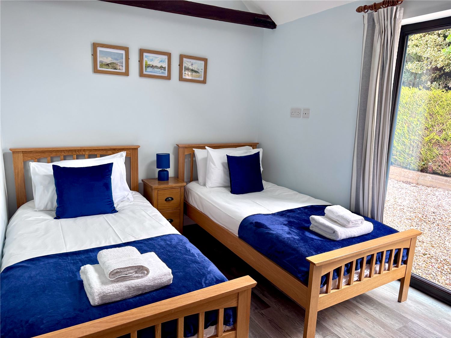 Twin bedroom at dog-friendly Norfolk Broads holiday cottage sleeps 6