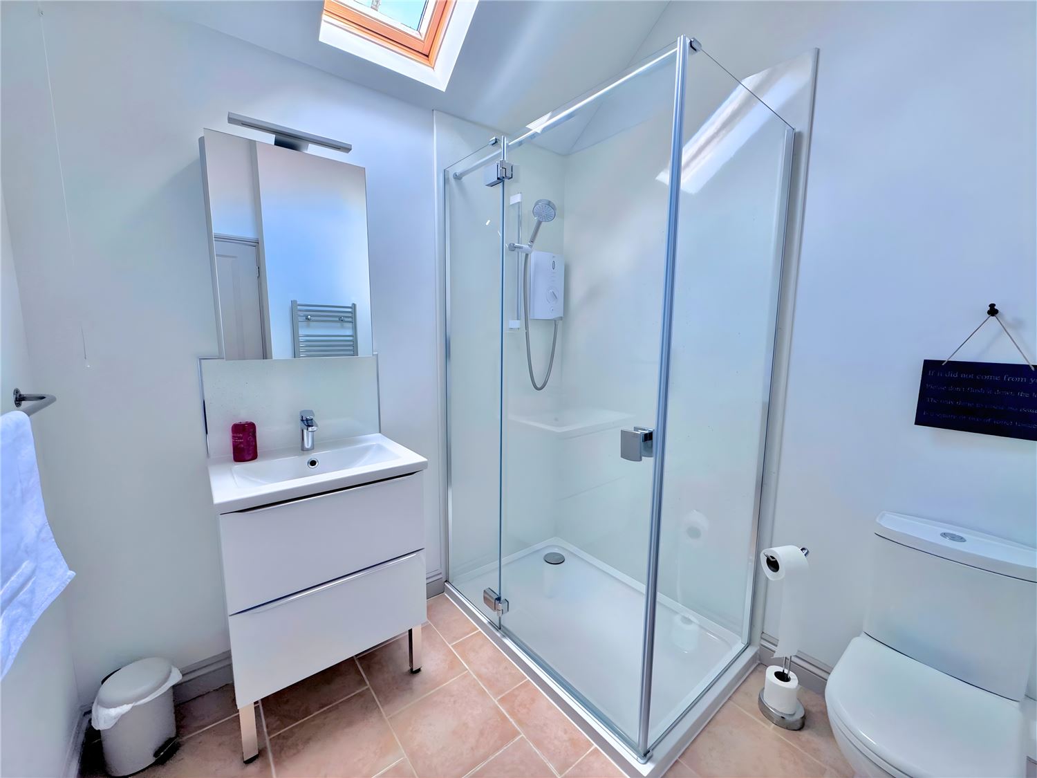 Bathroom with shower at Norfolk Broads holiday home sleeping 4