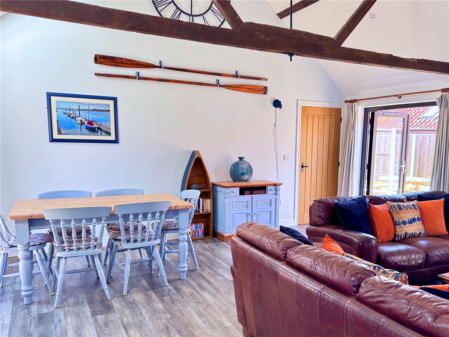 Spacious open plan living and dining at dog friendly, Norfolk Broads holiday cottage for 6